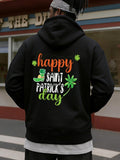 Men's Hoodie Happy Saint Patricks Day Shamrocks With Green Hat Hoodie