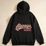 Men's Hoodie Always Seventy Five With Retro Red New York City Sweatshirt