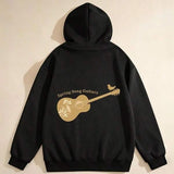 Men's Hoodie Spring Song Outkasu Bird With Flowers On Acoustic Guitar