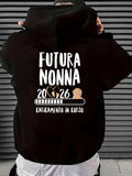 Men's Hoodie Future Grandma Loading Bar With Baby Silhouette And Numbers Hoodie
