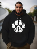 Men's Hoodie Grooming Tools Scattered In A Paw Print Surrounded By Stars Paw
