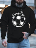 Men's Hoodie Game Day Bold Lettering With Classic Soccer Ball Under Arc Shape