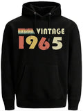 Men's Hoodie Retro Striped Numbers With Aged Bold Text Hoodie