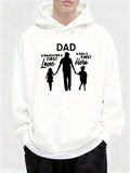 Men's Hoodie Dad Standing Proud Among Kids Hand In Hand Silhouette