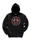 Men's Hoodie Colorful Flowers Forming A Peace Symbol Under Bright Light Hoodie