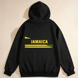 Men's Hoodie Jamaica Bold Yellow Green Stripes Minimalist Graphic Hoodie