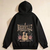 Men's Hoodie Nashville Tennessee USA Est 1806 Vintage Guitar Surrounded By Roses Hoodie