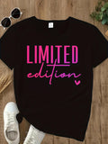 Women's Hoodie Limited Edition Bright Pink Text With Simple Handwritten Heart Motif