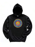 Men's Hoodie Radiant Colorful Tie Dye Glow Surrounding Peace Symbol