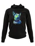 Men's Hoodie Vivid Color Splashes With Abstract Painted Dog Portrait