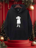 Men's Hoodie White Cowboy Hat With Boots On Dancing Ghost