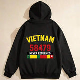 Men's Hoodie Vietnam Never Returned With Colorful Flags And Bold Numbers Hoodie