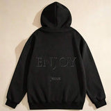 Men's Hoodie Enjoy Focus Minimalist Embroidered Lettering Hoodie