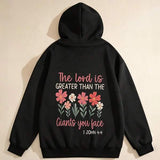 Men's Hoodie The Lord Is Greater Than The Giants You Face With Colorful Flowers Hoodie