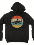 Men's Hoodie Vintage Rainbow Circle With Splattered Shark Graphic Shark