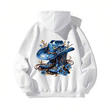 Men's Hoodie Blue Wildflowers Surrounding A Cowboy Hat On White Hoodie