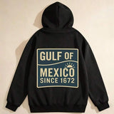 Men's Hoodie Gulf Of Mexico Since 1672 Retro Sunlit Travel Sign Hoodie