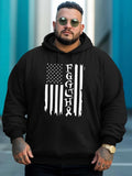 Men's Hoodie Distressed American Flag With Vertical Text And Support Ribbon Hoodie