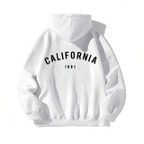 Men's Hoodie California 1991 Large Bold Letters Printed Hoodie