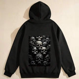 Men's Hoodie Dark Shadows Among Rising Skulls Under Mysterious Night Skull
