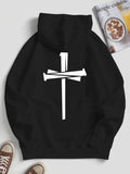Men's Hoodie Simple Minimalist Bold Crossed Nails Under White Light Nail