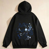 Men's Hoodie Delicate Blue Wildflowers Among Soft Greenery Hoodie