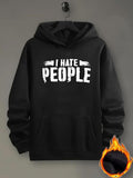 Men's Hoodie Bold Statement With Grunge Lettering On Plain Black Hoodie