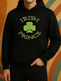 Men's Hoodie Irish Prince Green Shamrock Surrounded By Celtic Inspired Lettering