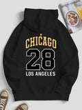 Men's Hoodie Chicago And Los Angeles Typography With Bold Sport Numbers Hoodie