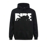 Men's Hoodie Ride Bold Letters Behind Sleek Motorcycle Silhouette Under Clear Night Sky Hoodie