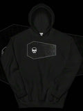 Men's Hoodie Minimalist Coffin Outline With Small Skull On Black Hoodie
