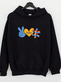 Men's Hoodie Autism Love With Puzzle Piece Hand And Heart
