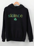 Men's Hoodie Slainte Green Script Lettering With Shamrock Motif Hoodie