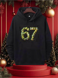 Men's Hoodie Floral Inspired Yellow Petals Forming The Number Sixty Seven Hoodie