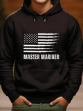 Men's Hoodie Master Mariner Stylized American Flag With Rough Artistic Brush Strokes Hoodie