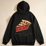 Men's Hoodie Cherry Pie Slice With Whimsical Lattice Crust Illustration Pie