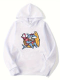 Men's Hoodie Cool Shark Wearing Sunglasses Among Surfboards On A Sunny Beach Shark