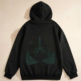 Men's Hoodie Deep Forest Tree Branches Shaped As Lungs On Chest Hoodie