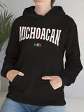 Men's Hoodie Michoacan Mex Bold Block Lettering On Black Hoodie