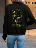 Women's Hoodie bird and flower print
