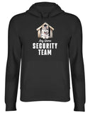 Men's Hoodie Any Name Security Team Cute Grey Husky Peeking Out From A Rustic Wooden Pet Doghouse Husky