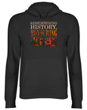 Men's Hoodie Remembering History Honouring Heroes Bold Serif Typography Filled With Artistic Distressed Floral Poppy Texture Graphic