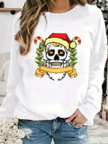 Women's Hoodie Christmas Skeleton Santa Claus