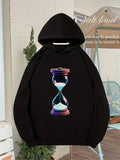 Men's Hoodie hourglass glass metallic reflector graphic