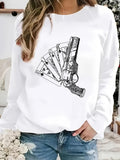 Women's Hoodie Poker gun printed