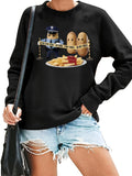 Women's Hoodie Crime scene graphic with police tape and fries design