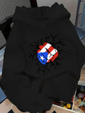 Women's Hoodie Boxing gloves printed with the Puerto Rican flag