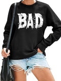 Women's Hoodie BAD white distressed letters
