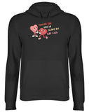 Men's Hoodie Youre The One Id Share My Life With Two Retro Cartoon Style Characters Walking Together Hearts