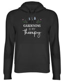 Men's Hoodie Gardening Is My Therapy Small Hand Drawn Gardening Tools With Delicate Floral Accents Hoodie